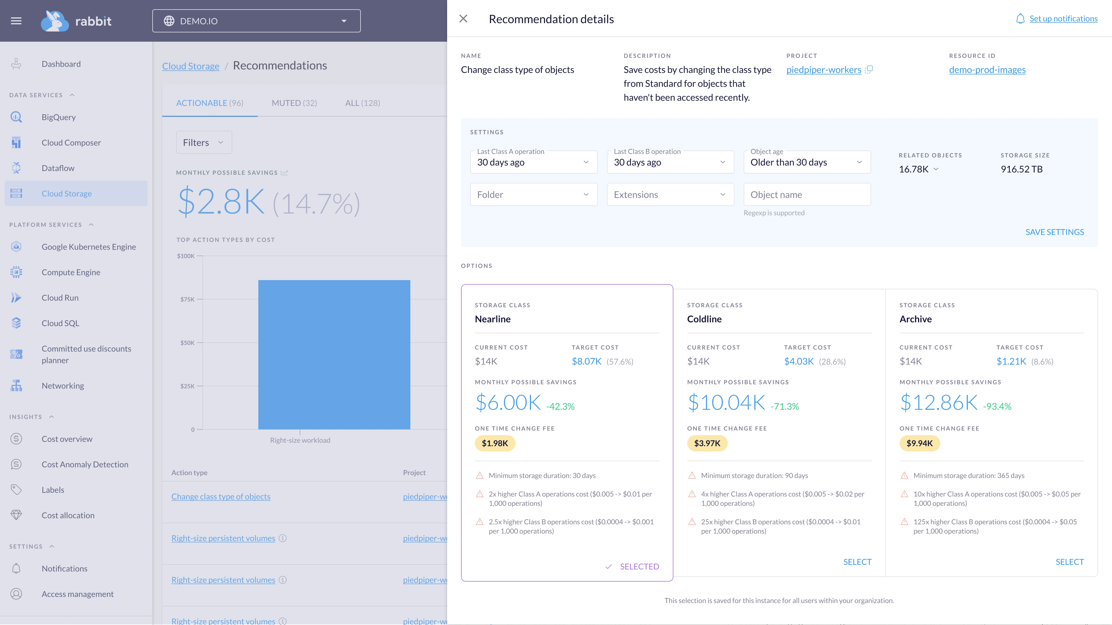Cloud Storage recommendations